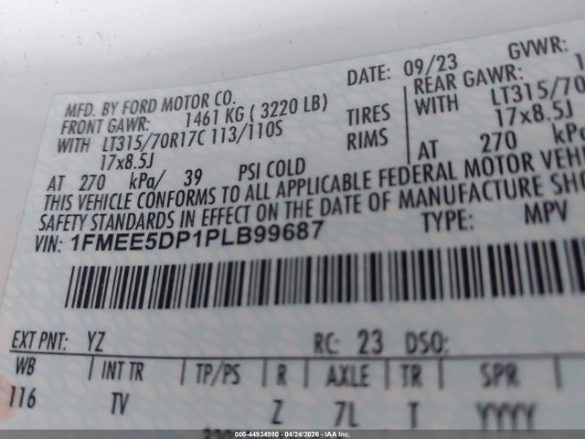 1FMEE5DP1PLB99687 Ford Bronco Wildtrak