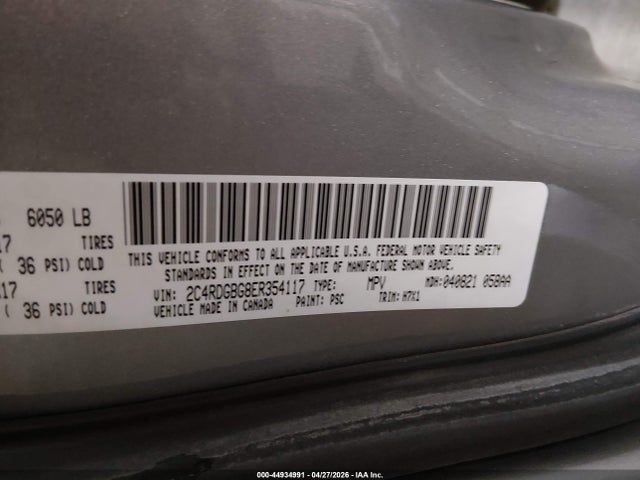 Aukcja sprzedaży 2014 Dodge Grand Caravan Se, vin: 2C4RDGBG8ER354117, numer aukcji: 44934991