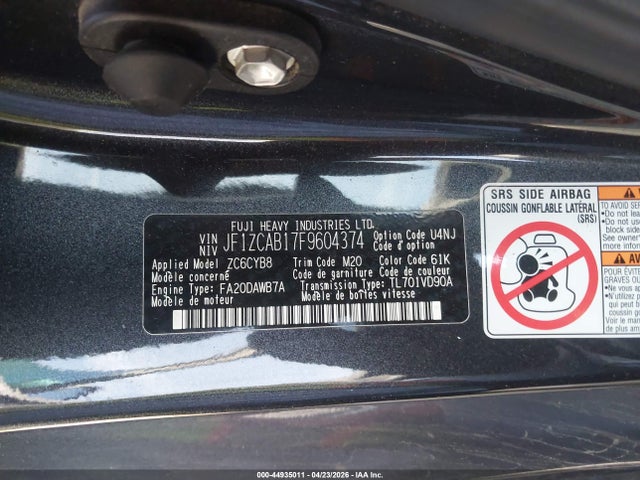 Subaru Brz Premium 2015 JF1ZCAB17F9604374 Image 9