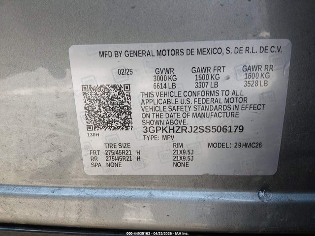 Aukcja sprzedaży 2025 Honda Prologue Elite, vin: 3GPKHZRJ2SS506179, numer aukcji: 44935163