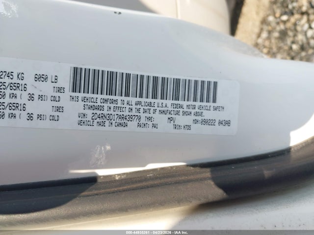 2010 Dodge Grand Caravan Hero მანქანა იყიდება აუქციონზე, vin: 2D4RN3D17AR439770, აუქციონის ნომერი: 44935261