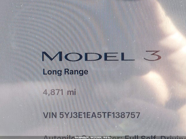 2026 Tesla Model 3 Premium Rear-wheel Drive/rear-wheel Drive მანქანა იყიდება აუქციონზე, vin: 5YJ3E1EA5TF138757, აუქციონის ნომერი: 44935278