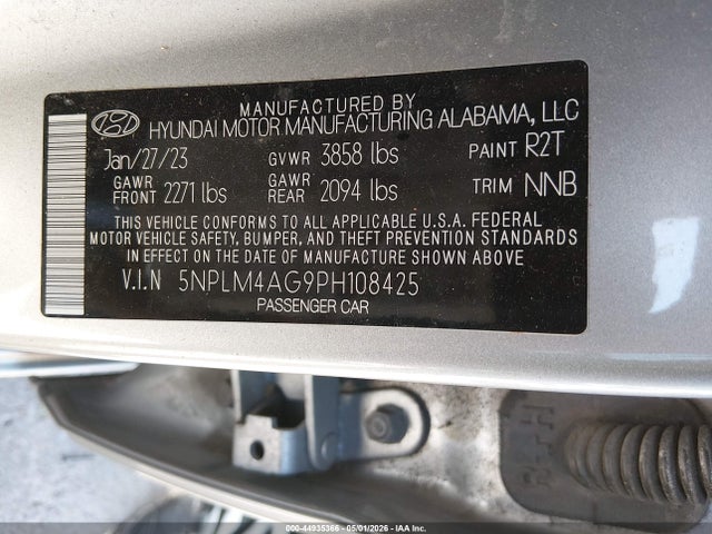 Продажа на аукционе авто 2023 Hyundai Elantra Sel, vin: 5NPLM4AG9PH108425, номер лота: 44935366