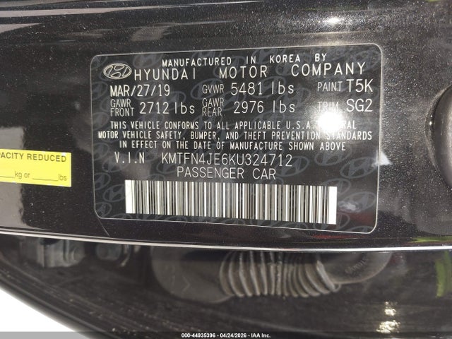 Aukcja sprzedaży 2019 Genesis G80 3.8, vin: KMTFN4JE6KU324712, numer aukcji: 44935396