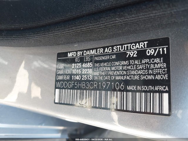 Aukcja sprzedaży 2012 Mercedes-benz C 350 Sport, vin: WDDGF5HB3CR197106, numer aukcji: 44935431