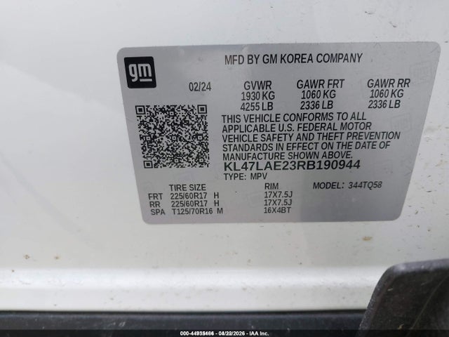2024 Buick Envista Preferred Fwd მანქანა იყიდება აუქციონზე, vin: KL47LAE23RB190944, აუქციონის ნომერი: 44935466
