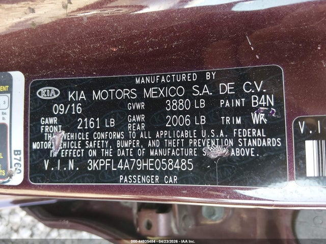 Продажа на аукционе авто 2017 Kia Forte Lx, vin: 3KPFL4A79HE058485, номер лота: 44935484
