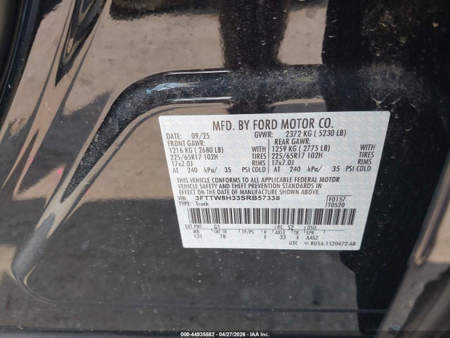 3FTTW8H33SRB57338 Ford Maverick Xlt