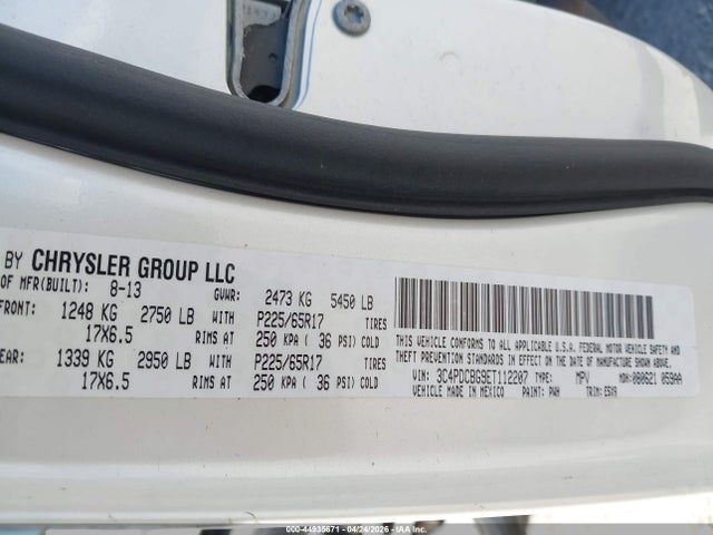 3C4PDCBG9ET112207 Dodge Journey Sxt