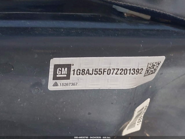 44935760 :رقم المزاد ، 1G8AJ55F07Z201392 vin ، 2007 Saturn Ion 2 مزاد بيع
