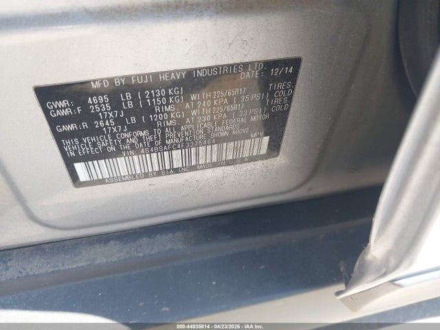 Продажа на аукционе авто 2015 Subaru Outback 2.5i Premium, vin: 4S4BSAFC4F3275464, номер лота: 44935814