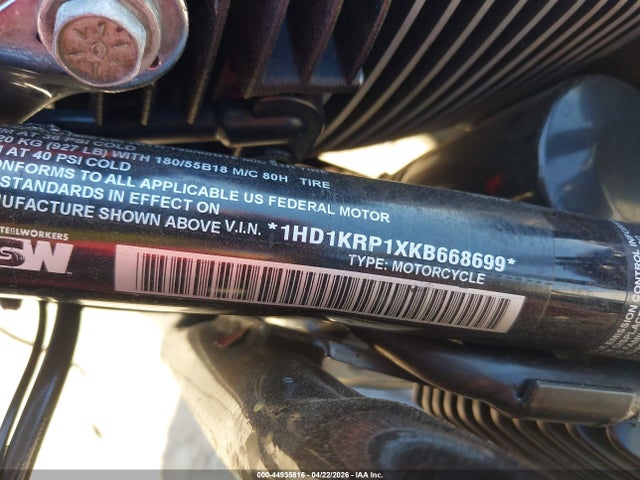 Продаж на аукціоні авто 2019 Harley-davidson Flhxs, vin: 1HD1KRP1XKB668699, номер лоту: 44935816