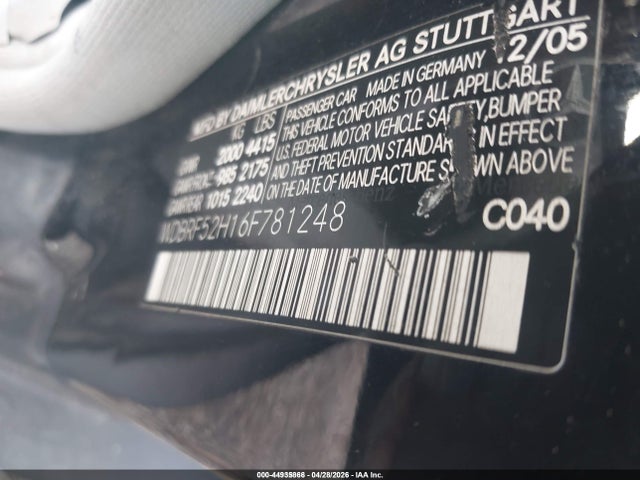Aukcja sprzedaży 2006 Mercedes-benz C 230 Sport, vin: WDBRF52H16F781248, numer aukcji: 44935866