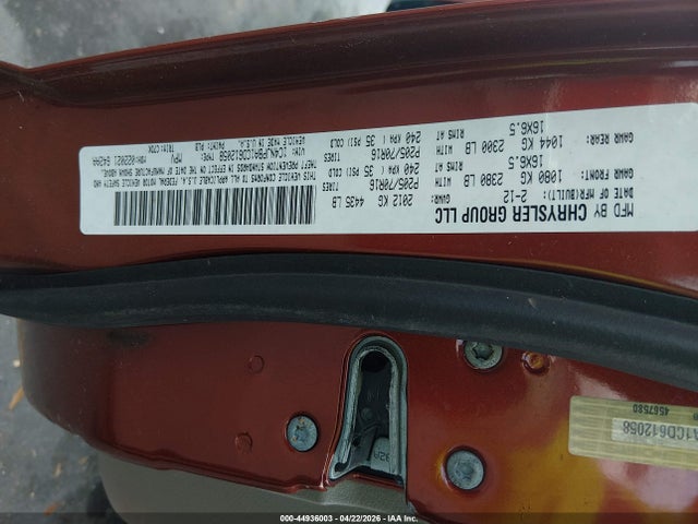 Aukcja sprzedaży 2012 Jeep Patriot Sport, vin: 1C4NJPBA1CD612058, numer aukcji: 44936003