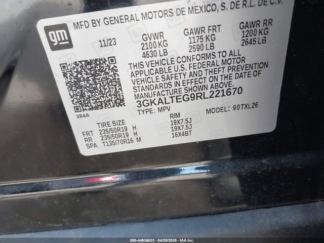 Продаж на аукціоні авто 2024 Gmc Terrain Awd Sle, vin: 3GKALTEG9RL221670, номер лоту: 44936023