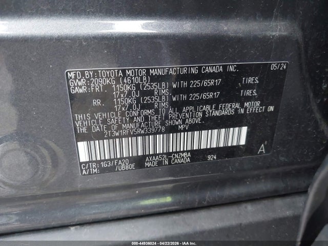 Toyota Rav4 Xle 2024 2T3W1RFV5RW339778 Image 9