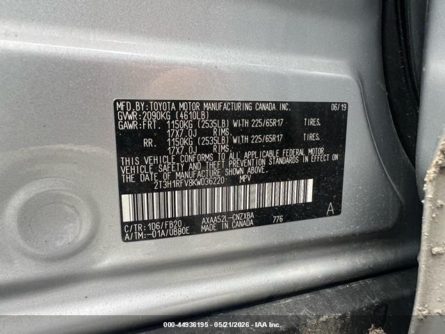 Toyota RAV4 LE 2019 2T3H1RFV8KW036220 Image 9