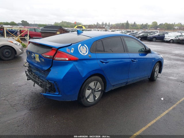 2018 Hyundai Ioniq Hybrid Blue მანქანა იყიდება აუქციონზე, vin: KMHC65LC2JU060592, აუქციონის ნომერი: 44936208