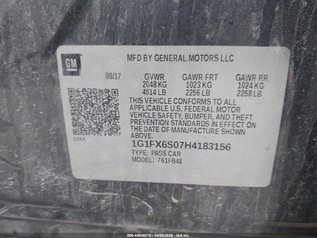 1G1FX6S07H4183156 Chevrolet Bolt Ev Premier