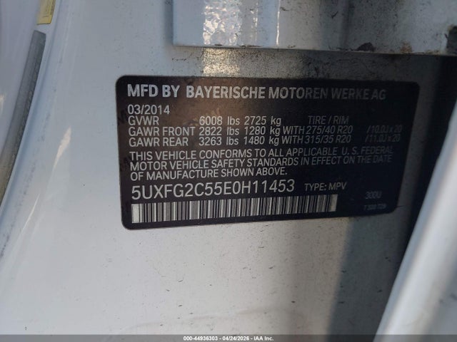 Продаж на аукціоні авто 2014 Bmw X6 Xdrive35i, vin: 5UXFG2C55E0H11453, номер лоту: 44936303