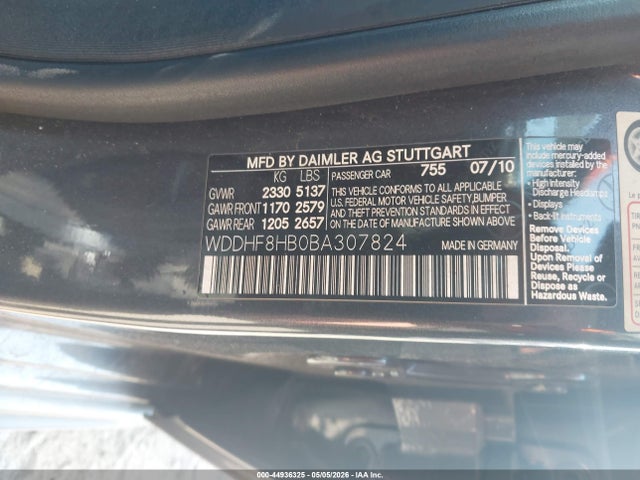 Продажа на аукционе авто 2011 Mercedes-benz E 350 4matic, vin: WDDHF8HB0BA307824, номер лота: 44936325