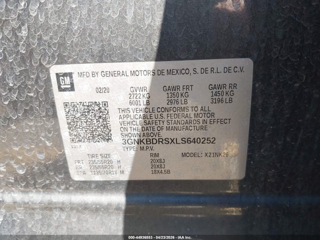 Chevrolet Blazer Fwd 3lt 2020 3GNKBDRSXLS640252 Image 9