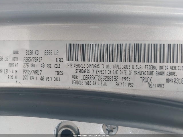 1C6RR6KT2GS298192 RAM 1500 Express