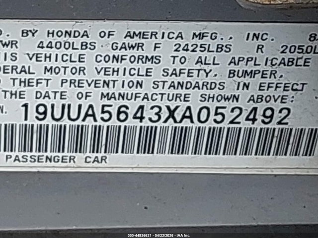 Продаж на аукціоні авто 1999 Acura Tl 3.2, vin: 19UUA5643XA052492, номер лоту: 44936621