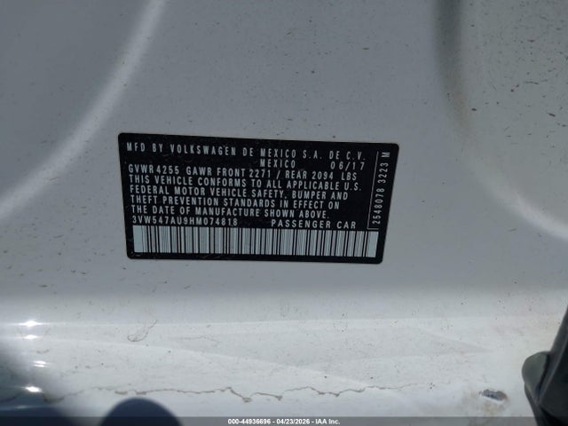 Продаж на аукціоні авто 2017 Volkswagen Golf Gti Autobahn 4-door/s 4-door/se 4-door/sport 4-door, vin: 3VW547AU9HM074818, номер лоту: 44936696
