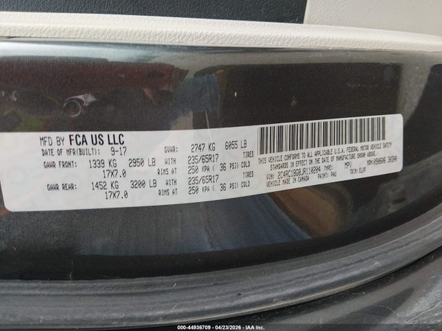 44936709 :رقم المزاد ، 2C4RC1BG8JR110204 vin ، 2018 Chrysler Pacifica Touring L مزاد بيع