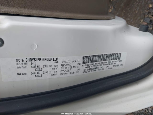 Aukcja sprzedaży 2011 Chrysler Town & Country Touring-l, vin: 2A4RR8DG0BR688121, numer aukcji: 44936753