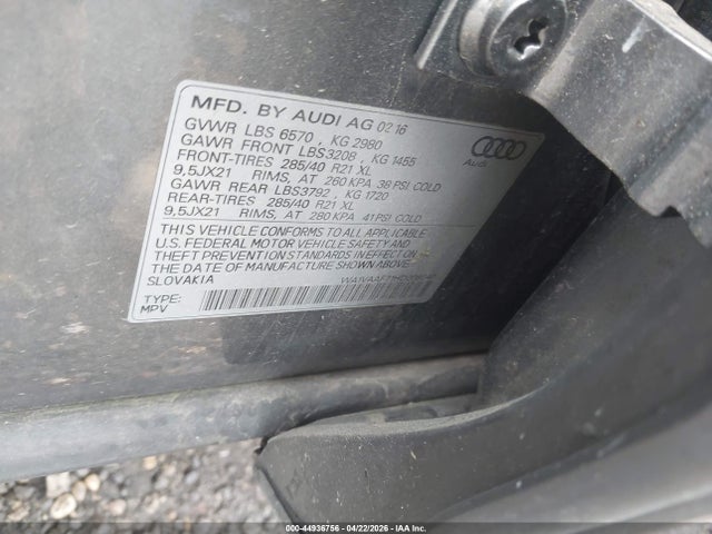 Продаж на аукціоні авто 2017 Audi Q7 3.0t Premium, vin: WA1VAAF71HD008040, номер лоту: 44936756