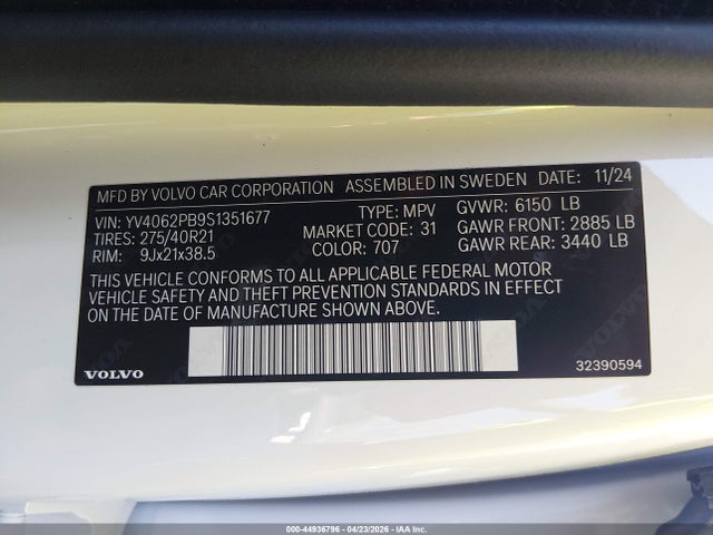 YV4062PB9S1351677 Volvo Xc90 B6 Plus 7-seater