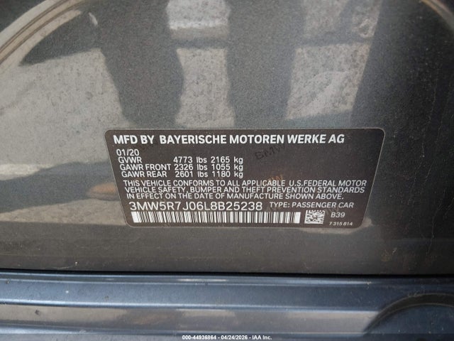 Продаж на аукціоні авто 2020 Bmw 330i Xdrive, vin: 3MW5R7J06L8B25238, номер лоту: 44936864