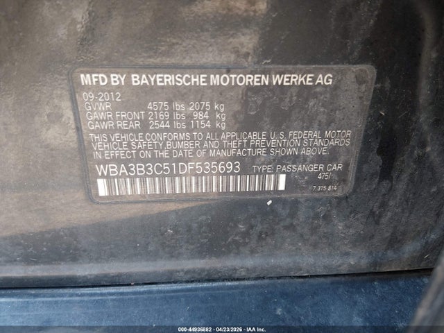 2013 Bmw 328i Xdrive მანქანა იყიდება აუქციონზე, vin: WBA3B3C51DF535693, აუქციონის ნომერი: 44936882