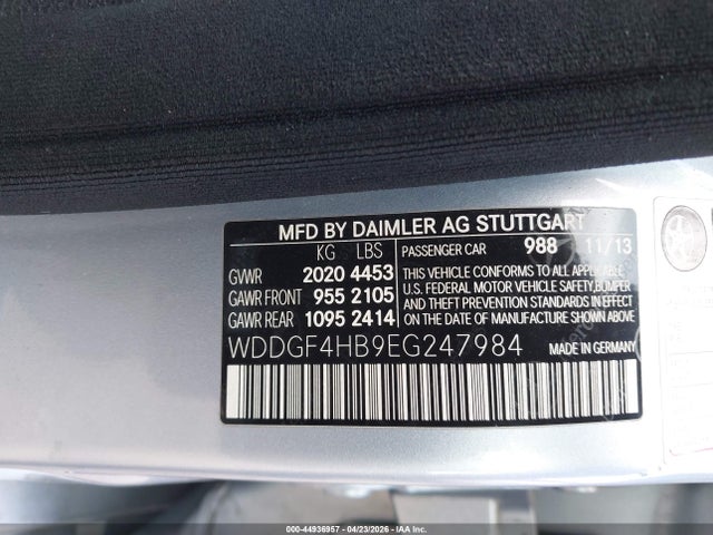 Продаж на аукціоні авто 2014 Mercedes-benz C 250 Sport, vin: WDDGF4HB9EG247984, номер лоту: 44936957