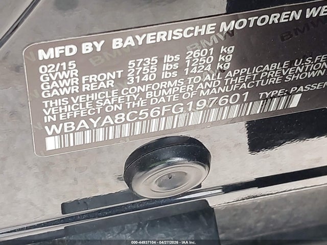 WBAYA8C56FG197601 BMW 750i