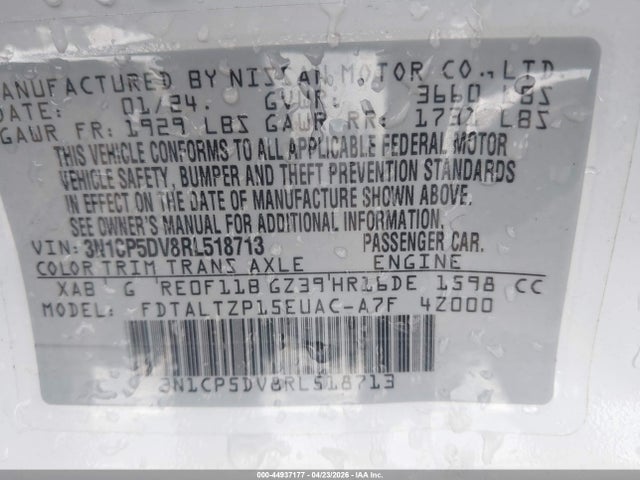 44937177 :رقم المزاد ، 3N1CP5DV8RL518713 vin ، 2024 Nissan Kicks Sr Xtronic Cvt مزاد بيع