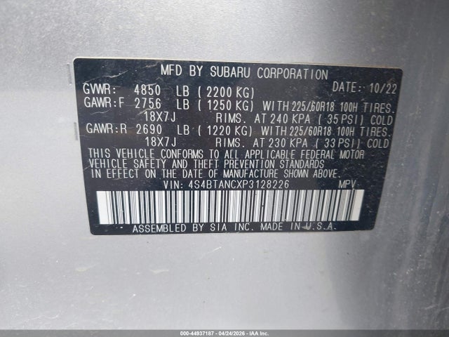 4S4BTANCXP3128226 Subaru Outback Limited