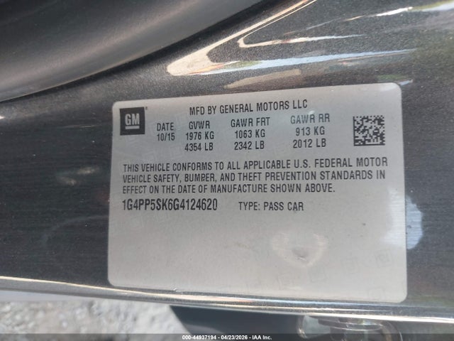 Aukcja sprzedaży 2016 Buick Verano, vin: 1G4PP5SK6G4124620, numer aukcji: 44937194