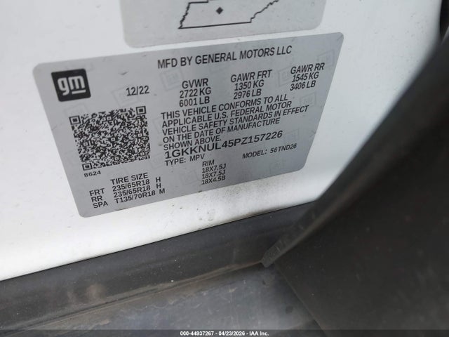 Aukcja sprzedaży 2023 Gmc Acadia Awd Slt, vin: 1GKKNUL45PZ157226, numer aukcji: 44937267