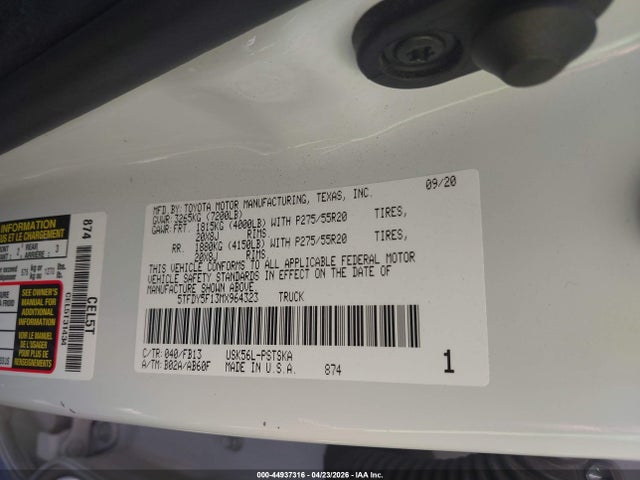 Toyota Tundra Sr5 2021 5TFDY5F13MX964323 Image 9