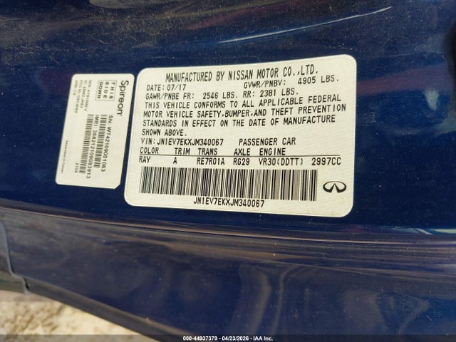 Продажа на аукционе авто 2018 Infiniti Q60 3.0t Sport, vin: JN1EV7EKXJM340067, номер лота: 44937379