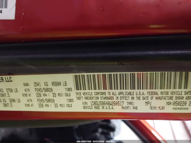 Aukcja sprzedaży 2008 Dodge Nitro Slt/rt, vin: 1D8GU58648W260517, numer aukcji: 44937406