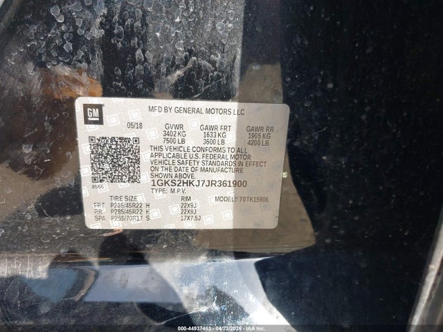 1GKS2HKJ7JR361900 GMC YUKON XL DENALI