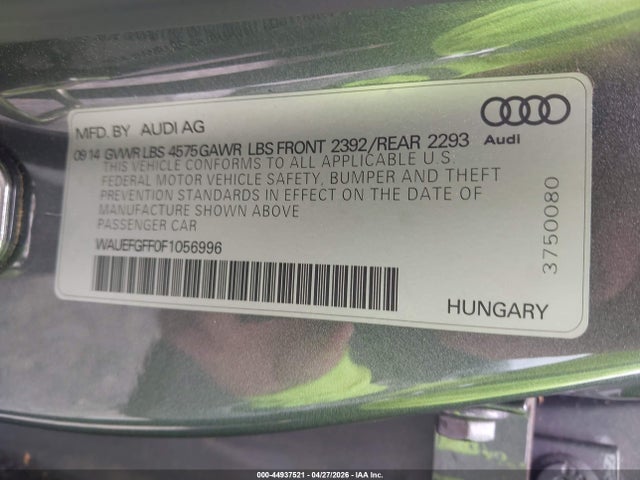 Продажа на аукционе авто 2015 Audi A3 2.0t Premium, vin: WAUEFGFF0F1056996, номер лота: 44937521