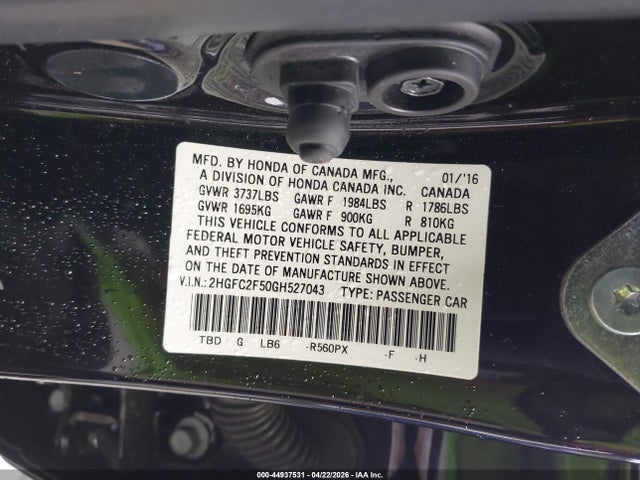 Honda Civic Lx 2016 2HGFC2F50GH527043 Image 9