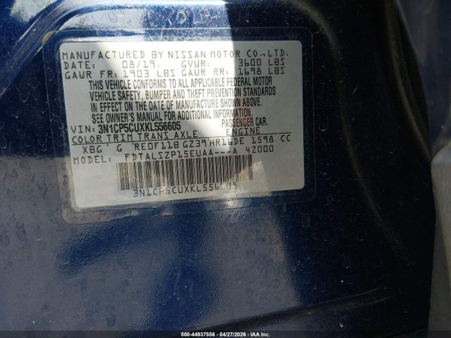 Продаж на аукціоні авто 2019 Nissan Kicks Sv, vin: 3N1CP5CUXKL556605, номер лоту: 44937556