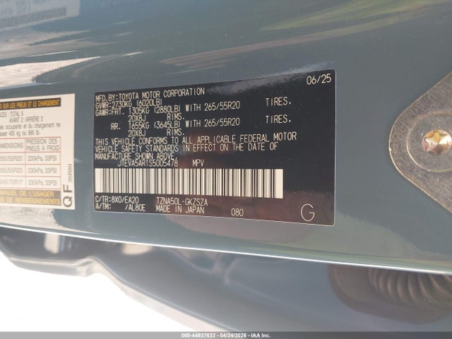 Aukcja sprzedaży 2025 Toyota 4runner Trd Sport Premium, vin: JTEVA5AR1S5005478, numer aukcji: 44937632