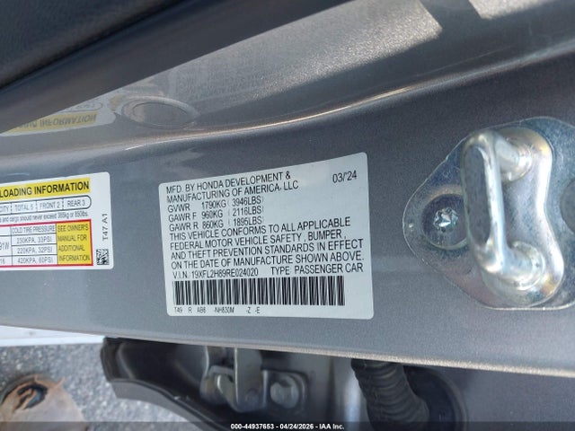 Aukcja sprzedaży 2024 Honda Civic Sport, vin: 19XFL2H89RE024020, numer aukcji: 44937653
